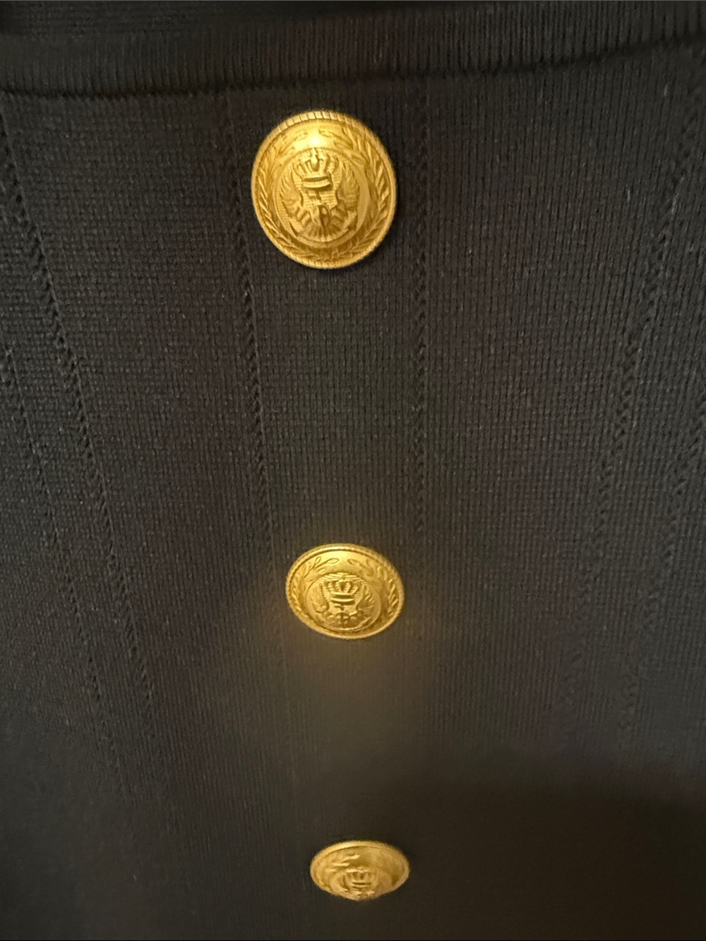 L'AGENCE Black Long-Sleeve Square Neck Top with Gold Buttons - Picture 3 of 3